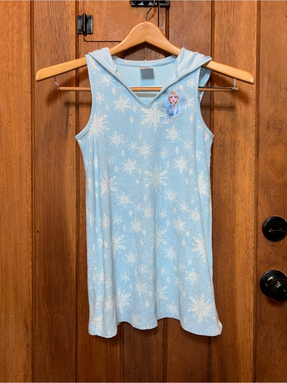 Disney Elsa Blue Snowflake Hooded Swim Coverup with Elsa Patch